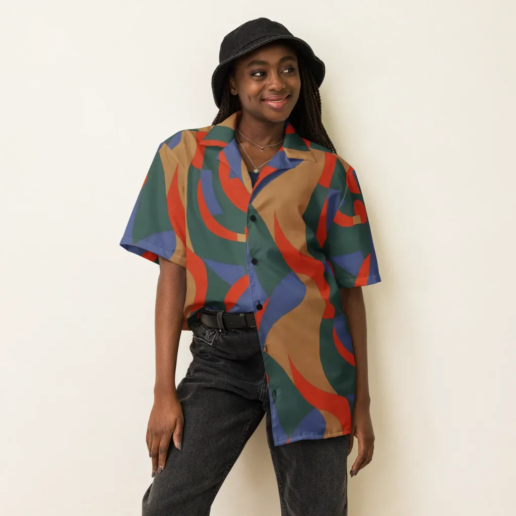 Vermilion Current on Button Shirt — Front