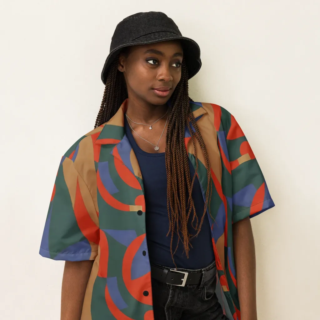 Vermilion Current on Button Shirt — Right Front