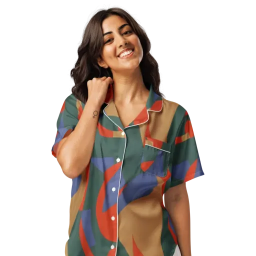 Vermilion Current on a Women's Short Sleeve Pajama Top