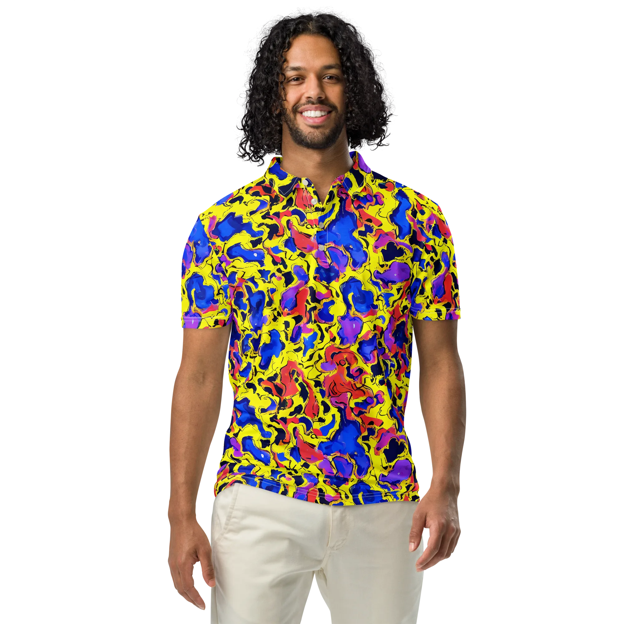 Pop Alchemy on Men's Slim Fit Polo Shirt — Front