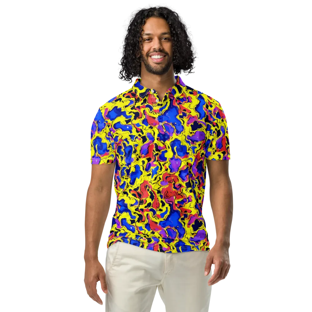 Pop Alchemy on Men's Slim Fit Polo Shirt — Front