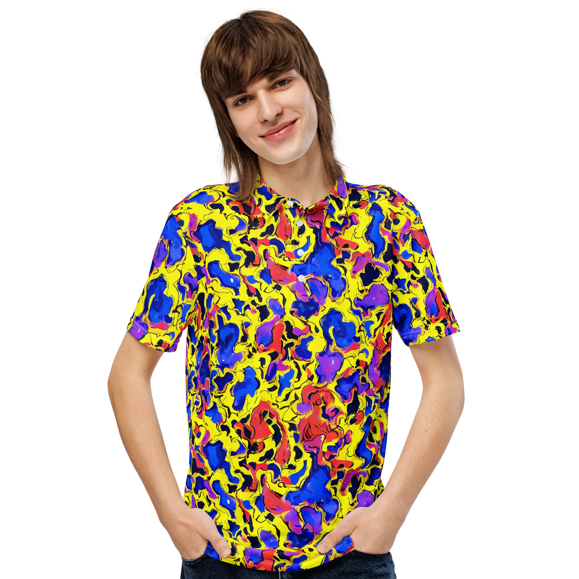 Pop Alchemy on Men's Slim Fit Polo Shirt — Front
