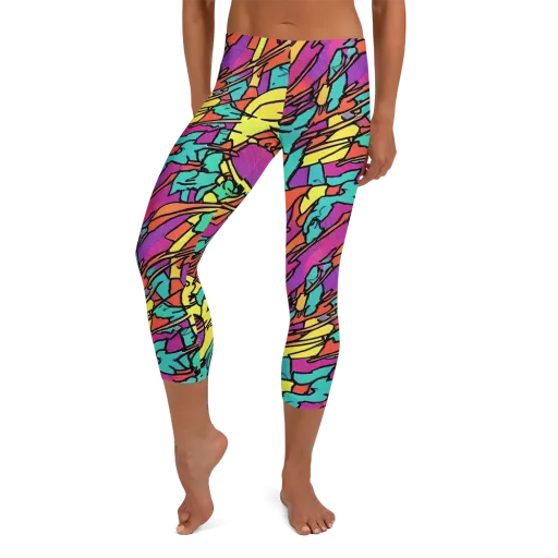 Kaleidoscope Crash on a Capri Leggings