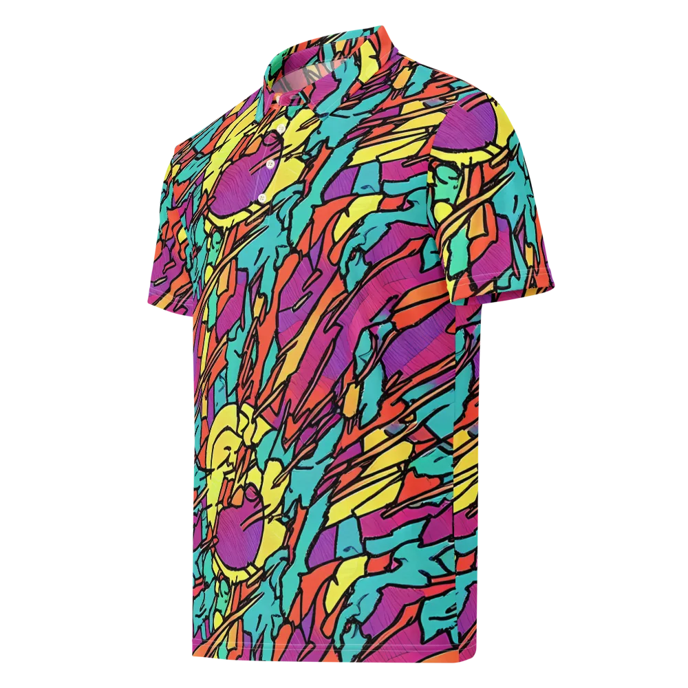 Kaleidoscope Crash on Men's Slim Fit Polo Shirt — Left Front