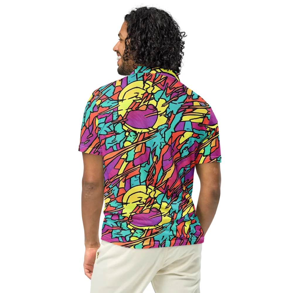 Kaleidoscope Crash on Men's Slim Fit Polo Shirt — Back