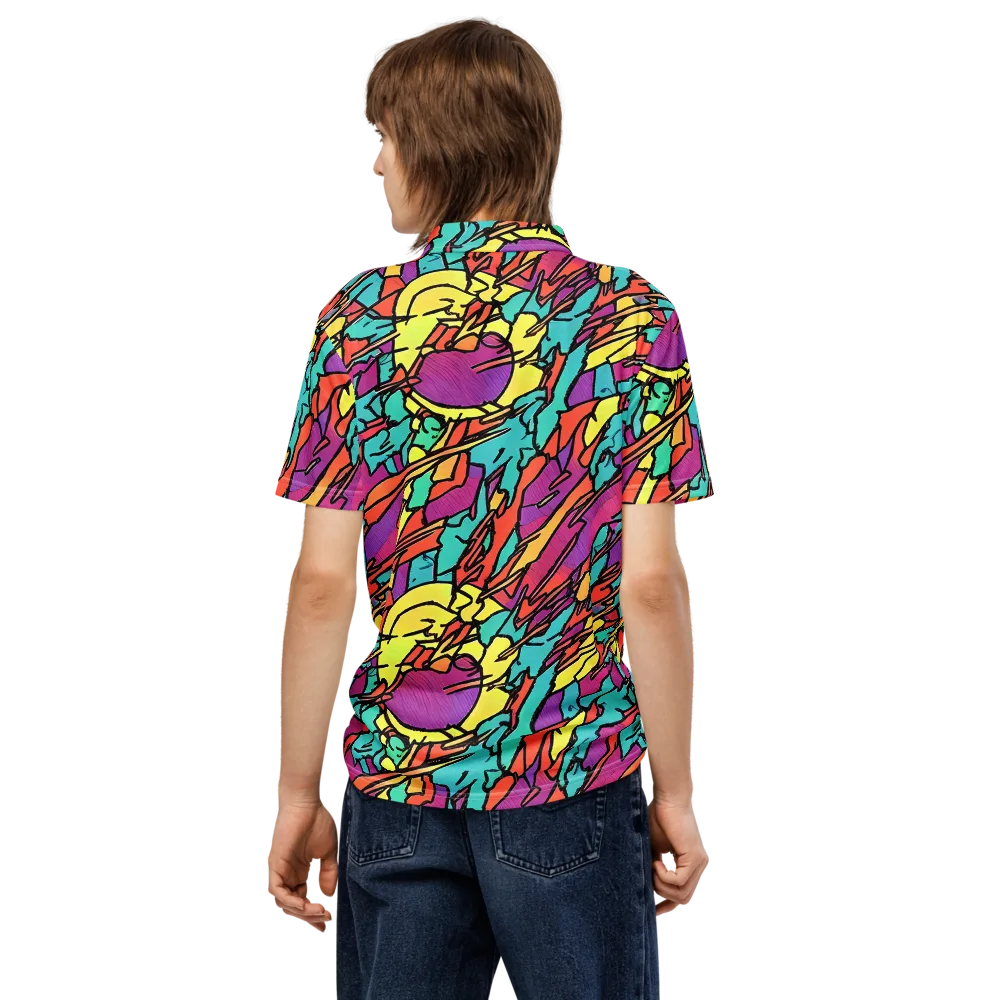 Kaleidoscope Crash on Men's Slim Fit Polo Shirt — Back