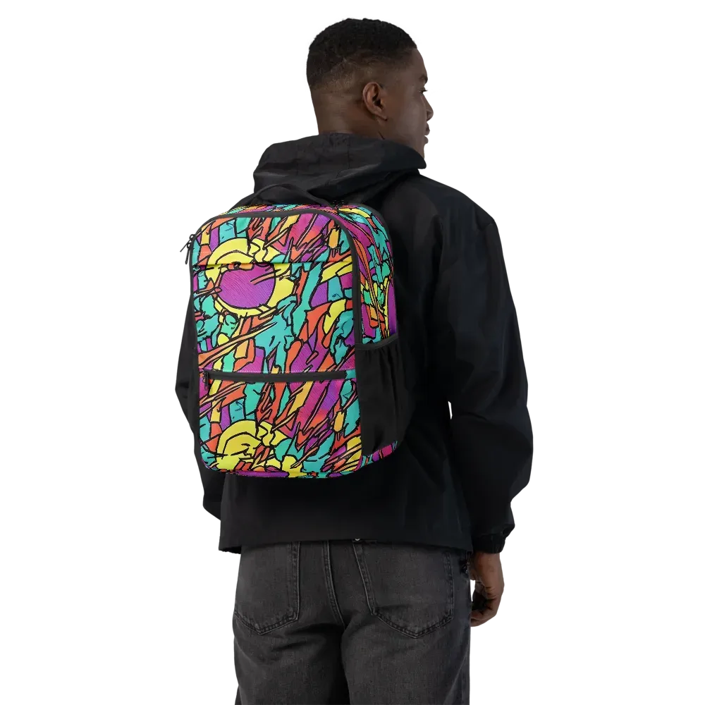 Kaleidoscope Crash on Utility Backpack — Back