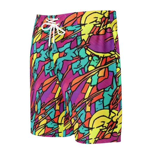 Kaleidoscope Crash on a Men's Board Shorts