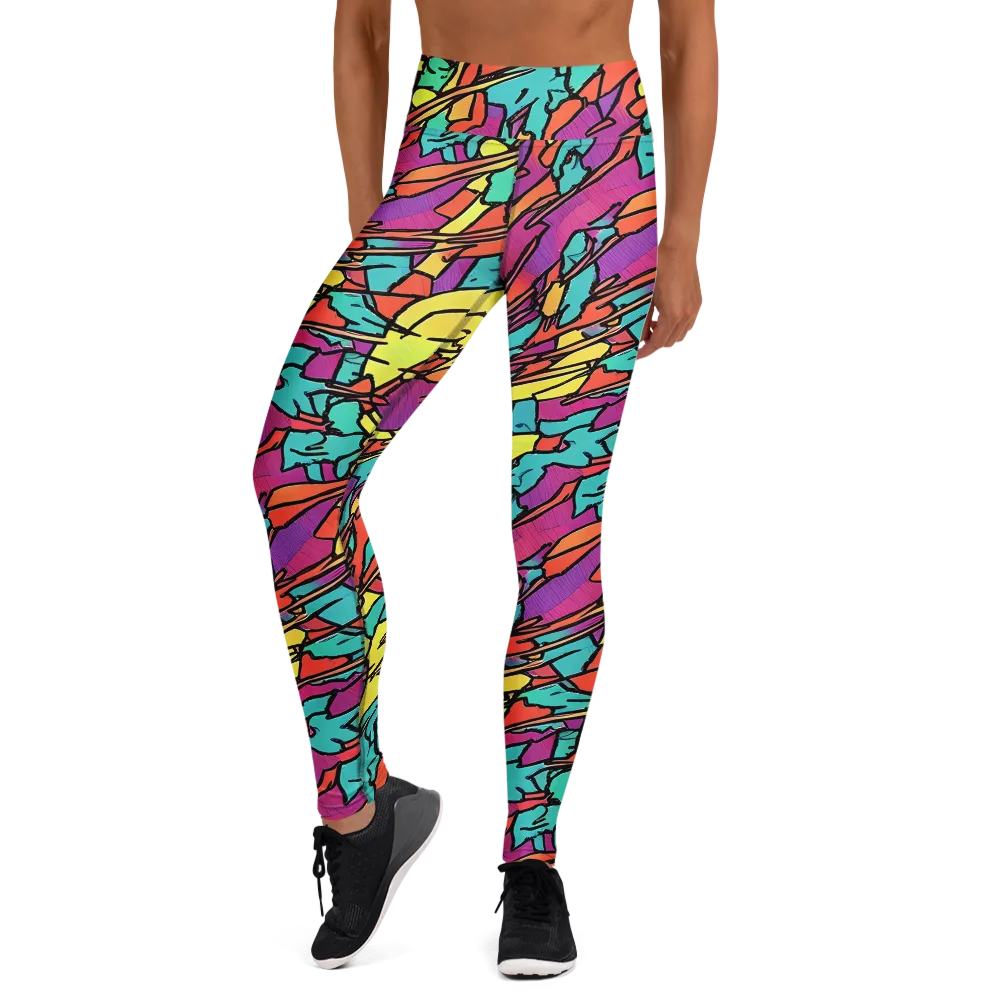 Kaleidoscope Crash on Yoga Leggings — Front
