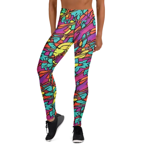 Kaleidoscope Crash on a Yoga Leggings