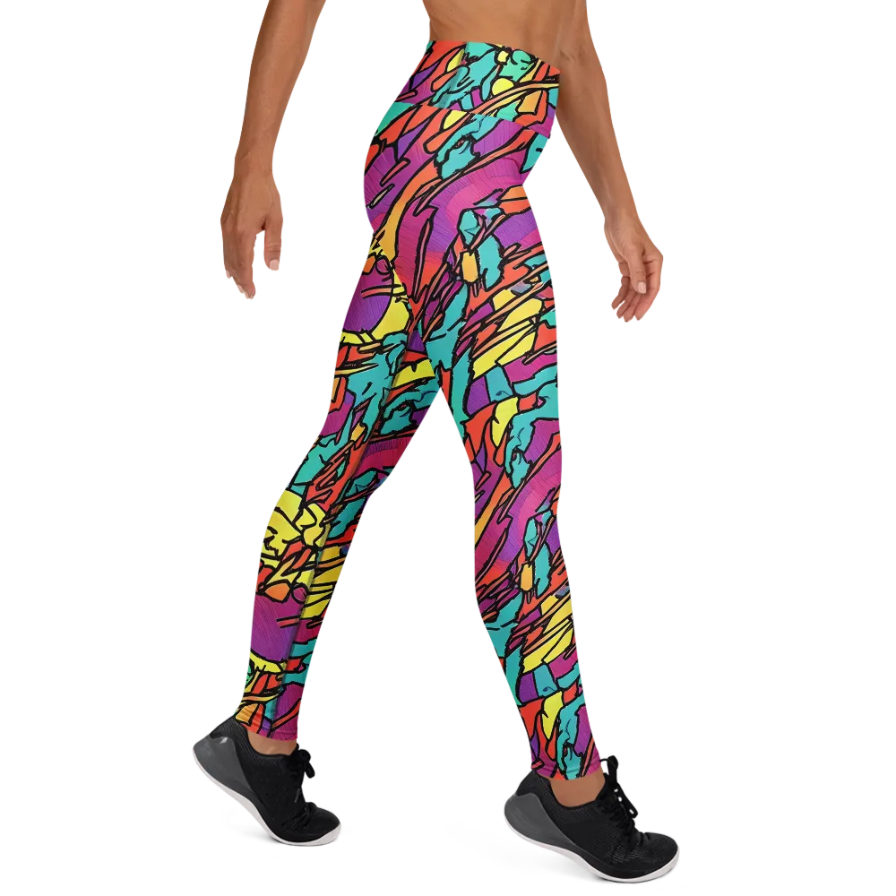 Kaleidoscope Crash on Yoga Leggings — Right