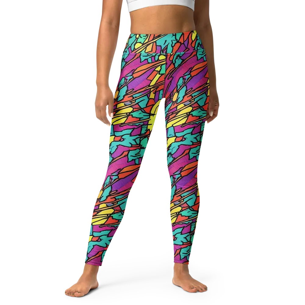 Kaleidoscope Crash on Yoga Leggings — Front