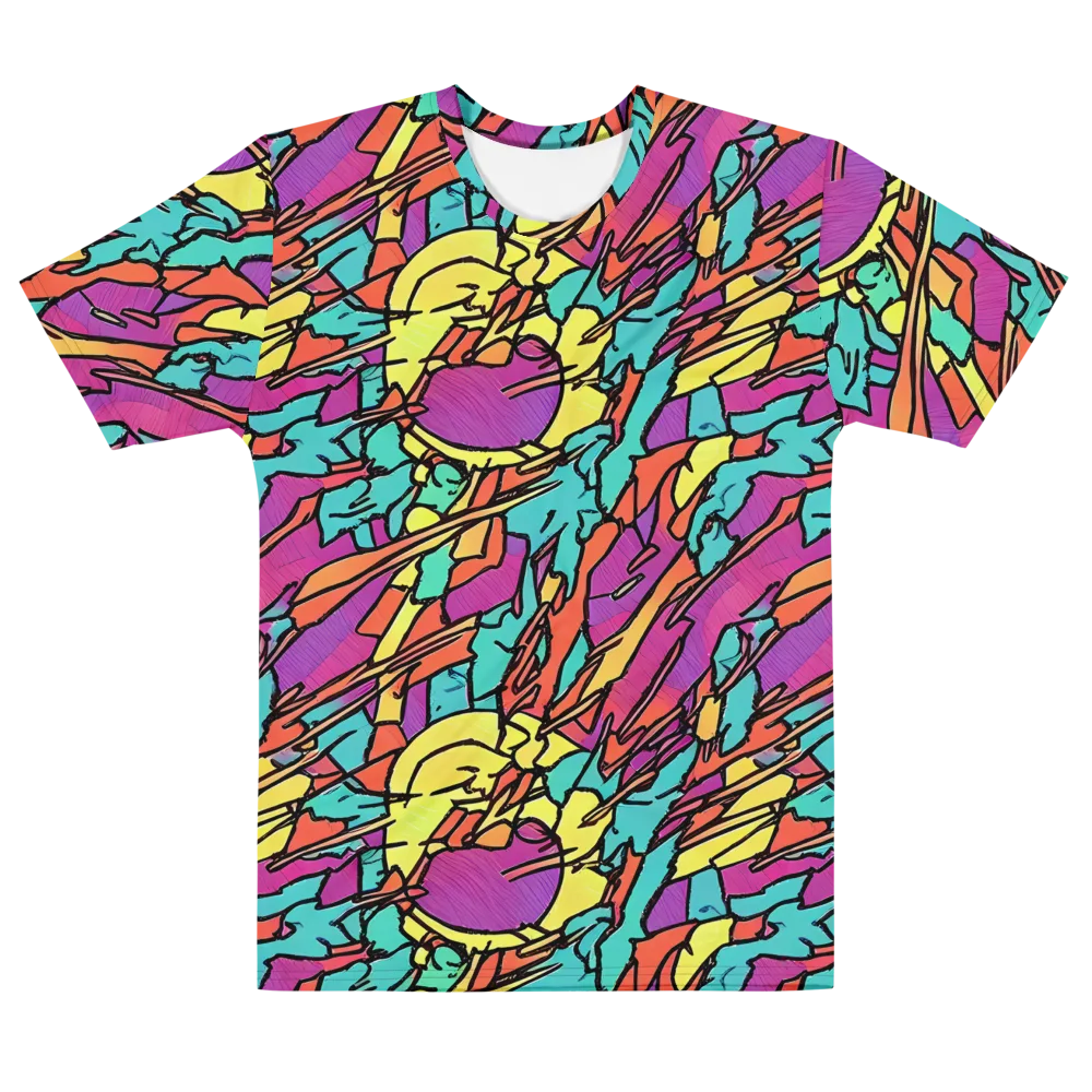 Kaleidoscope Crash on Men's Cotton Crew Neck T-Shirt — Front