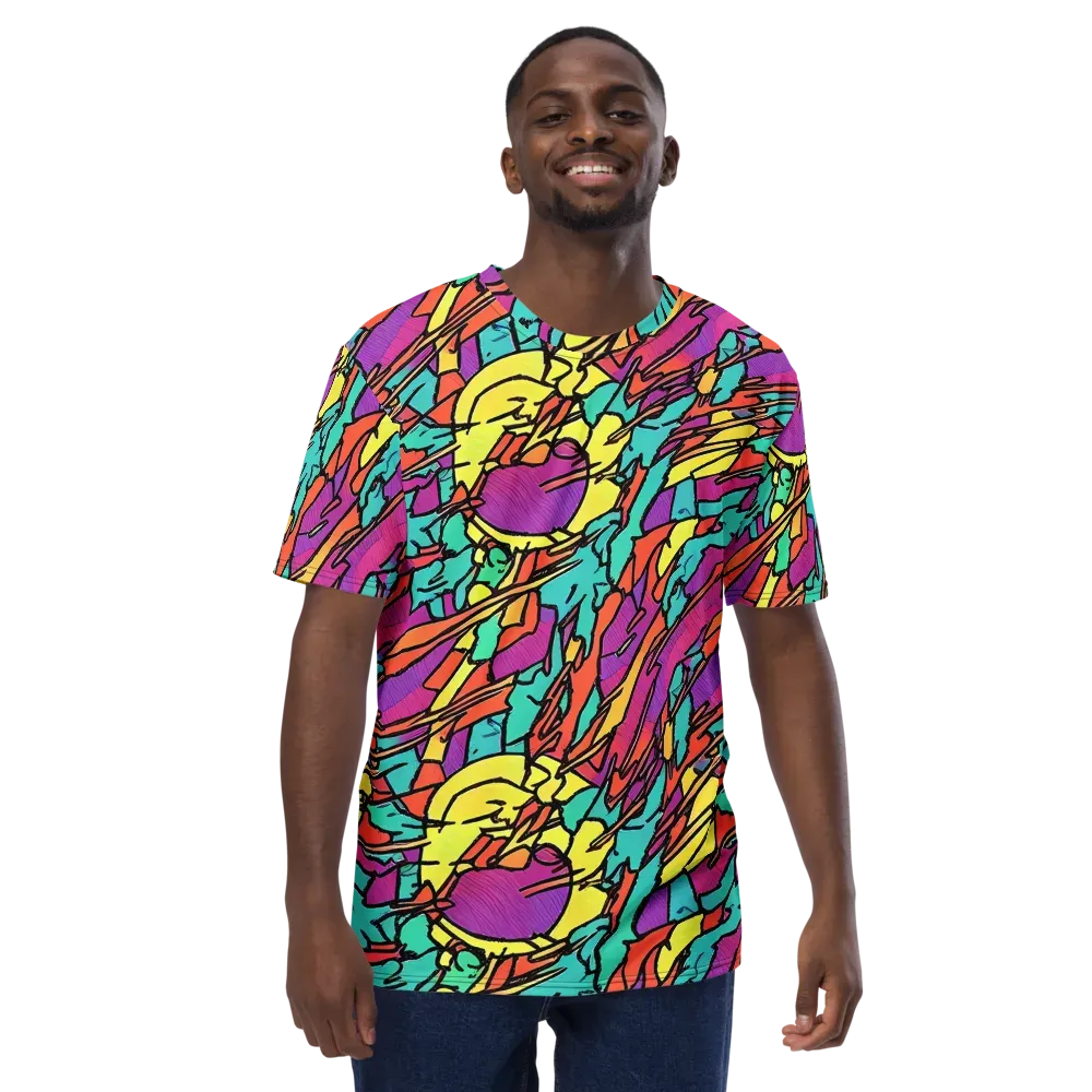 Kaleidoscope Crash on Men's Crew Neck T-Shirt — Front