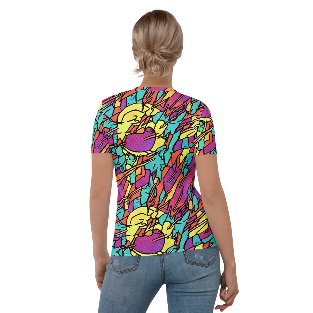 Kaleidoscope Crash on Women's Crew Neck T-Shirt — Back