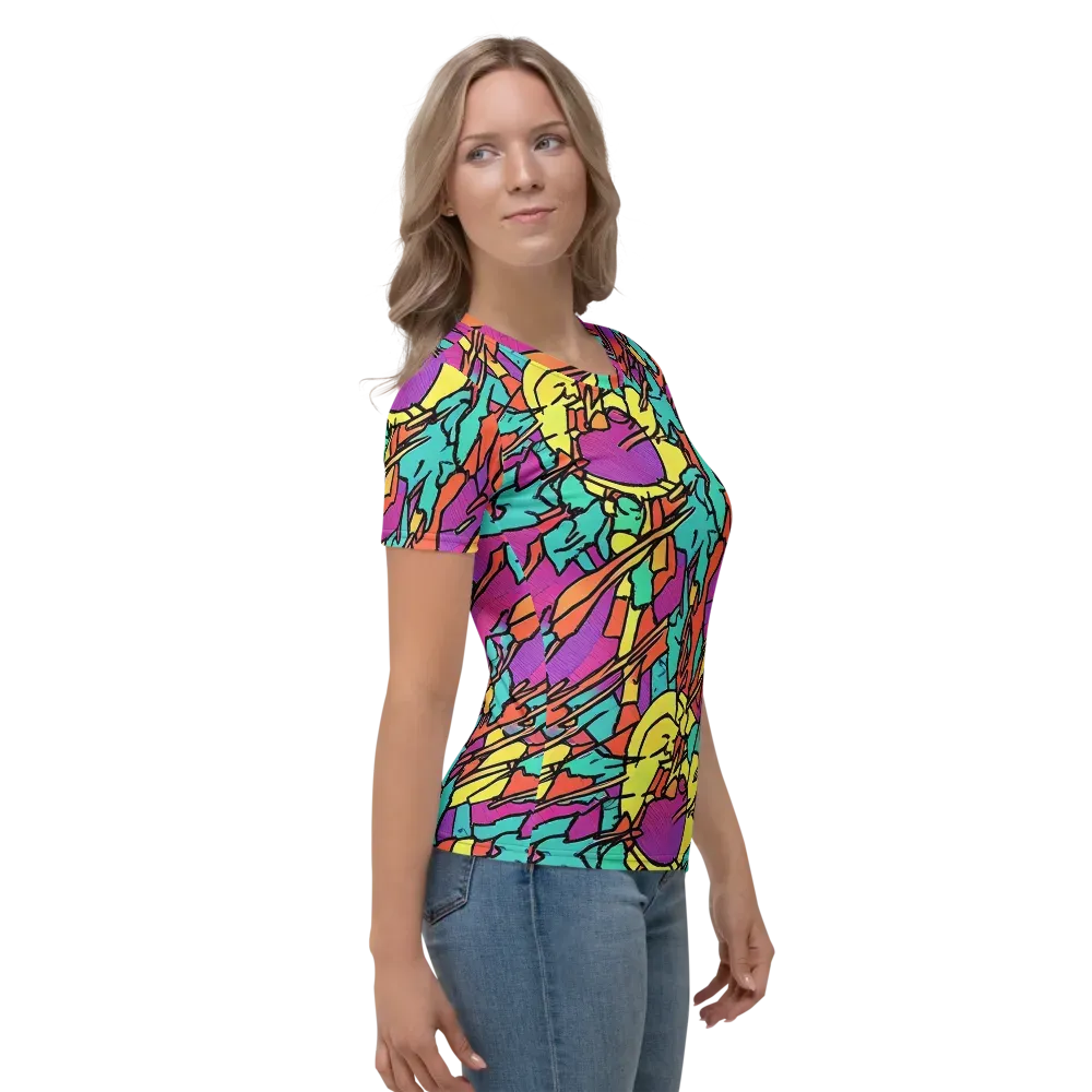 Kaleidoscope Crash on Women's Crew Neck T-Shirt — Right
