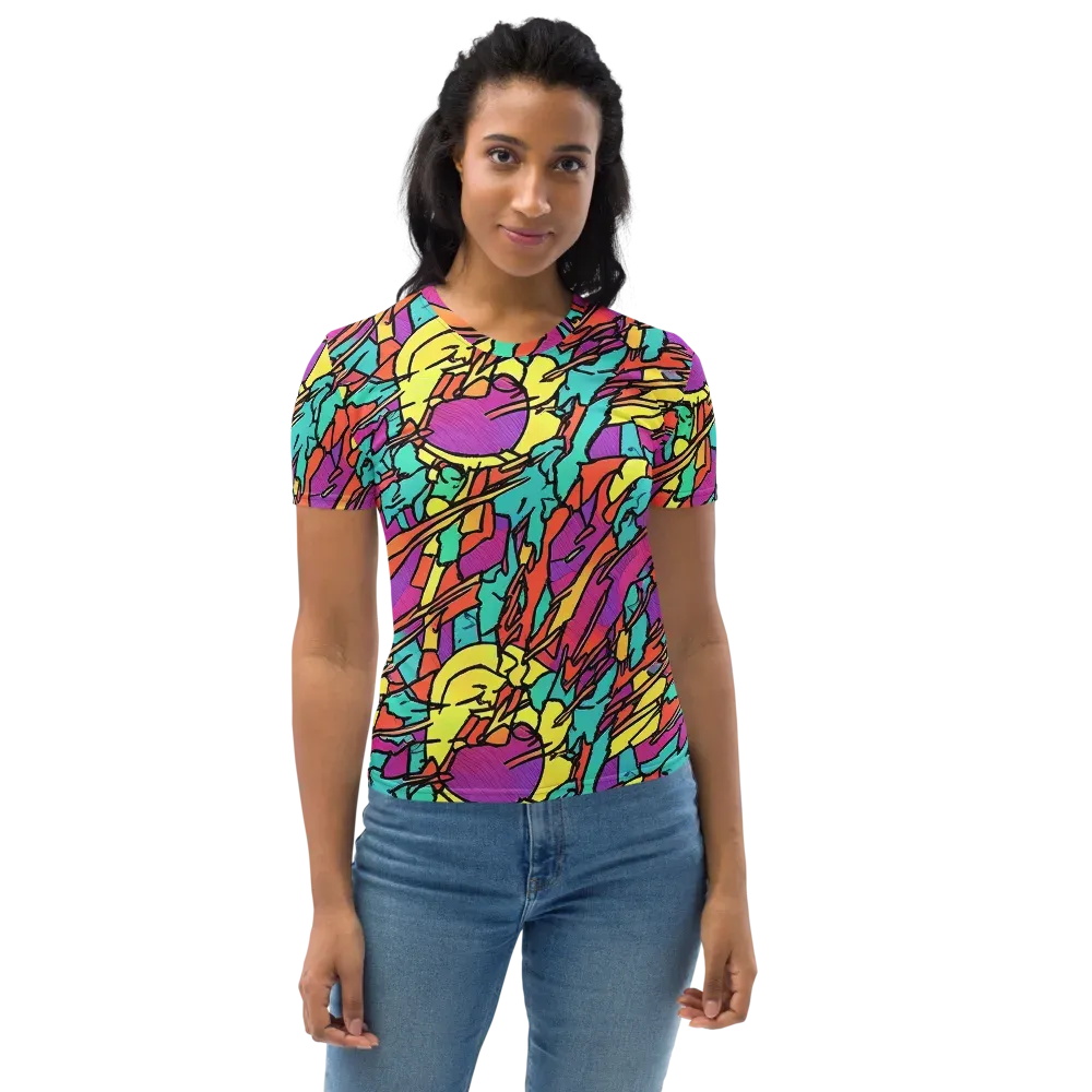 Kaleidoscope Crash on Women's Crew Neck T-Shirt — Front