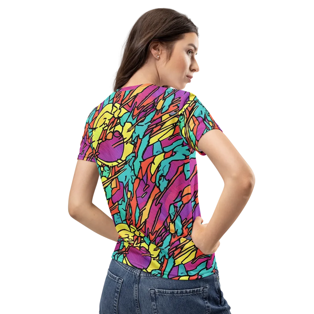 Kaleidoscope Crash on Women's Crew Neck T-Shirt — Back