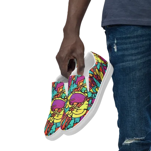 Kaleidoscope Crash on a Men's Slip-On Canvas Shoes