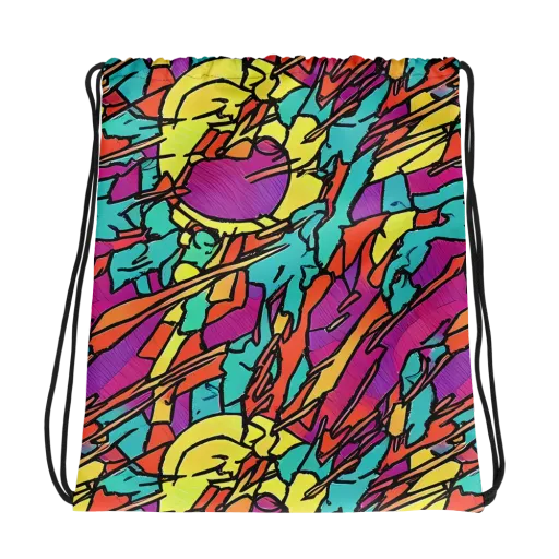 Kaleidoscope Crash on a Drawstring Bag