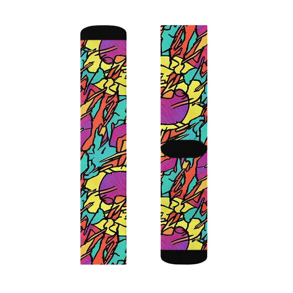 Kaleidoscope Crash on Socks — Left Sock