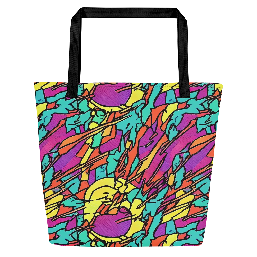 Kaleidoscope Crash on Large Tote Bag W/ Pocket — Front