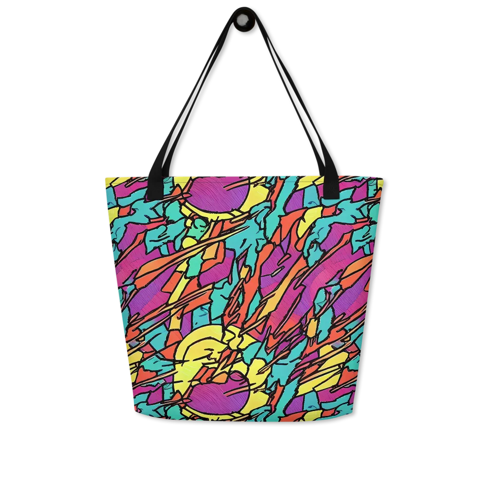 Kaleidoscope Crash on Large Tote Bag W/ Pocket — Front