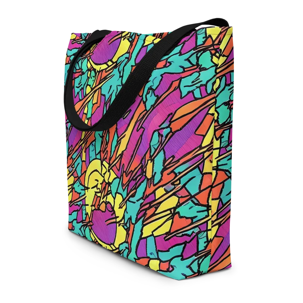 Kaleidoscope Crash on Large Tote Bag W/ Pocket — Front