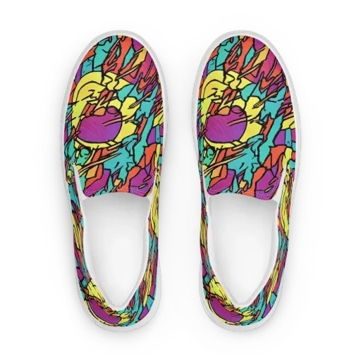 Kaleidoscope Crash on a Women's Slip-On Canvas Shoes