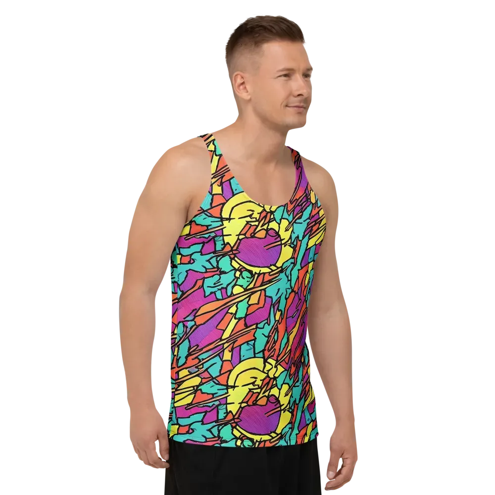 Kaleidoscope Crash on Men's Tank Top — Right Front