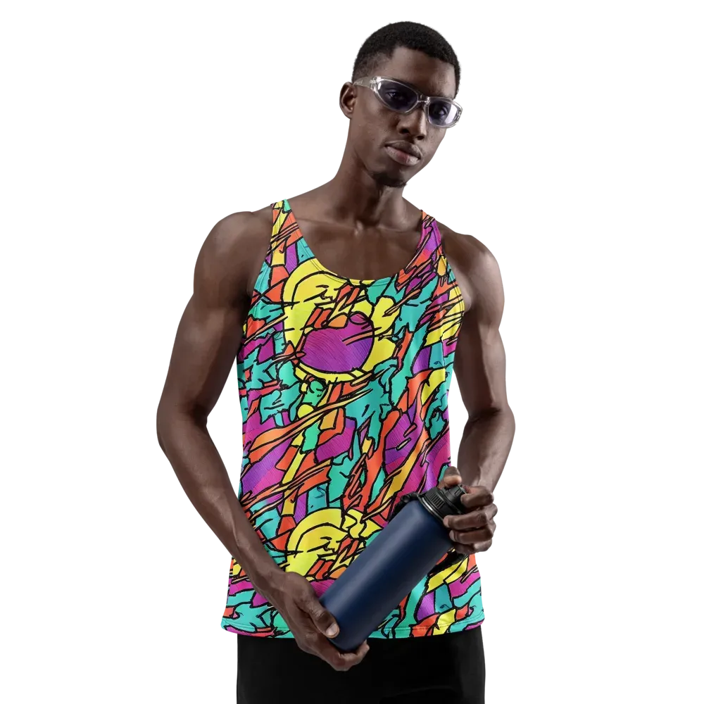Kaleidoscope Crash on Men's Tank Top — Front