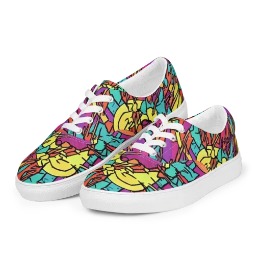 Kaleidoscope Crash on a Men's Lace-Up Canvas Shoes