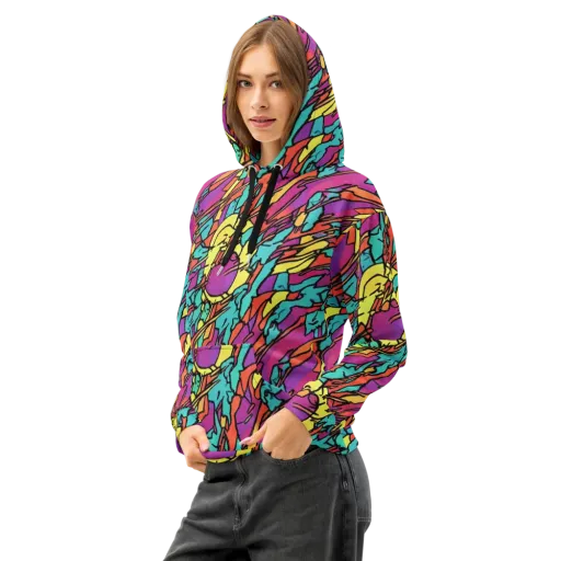 Kaleidoscope Crash on a Cotton Hoodie