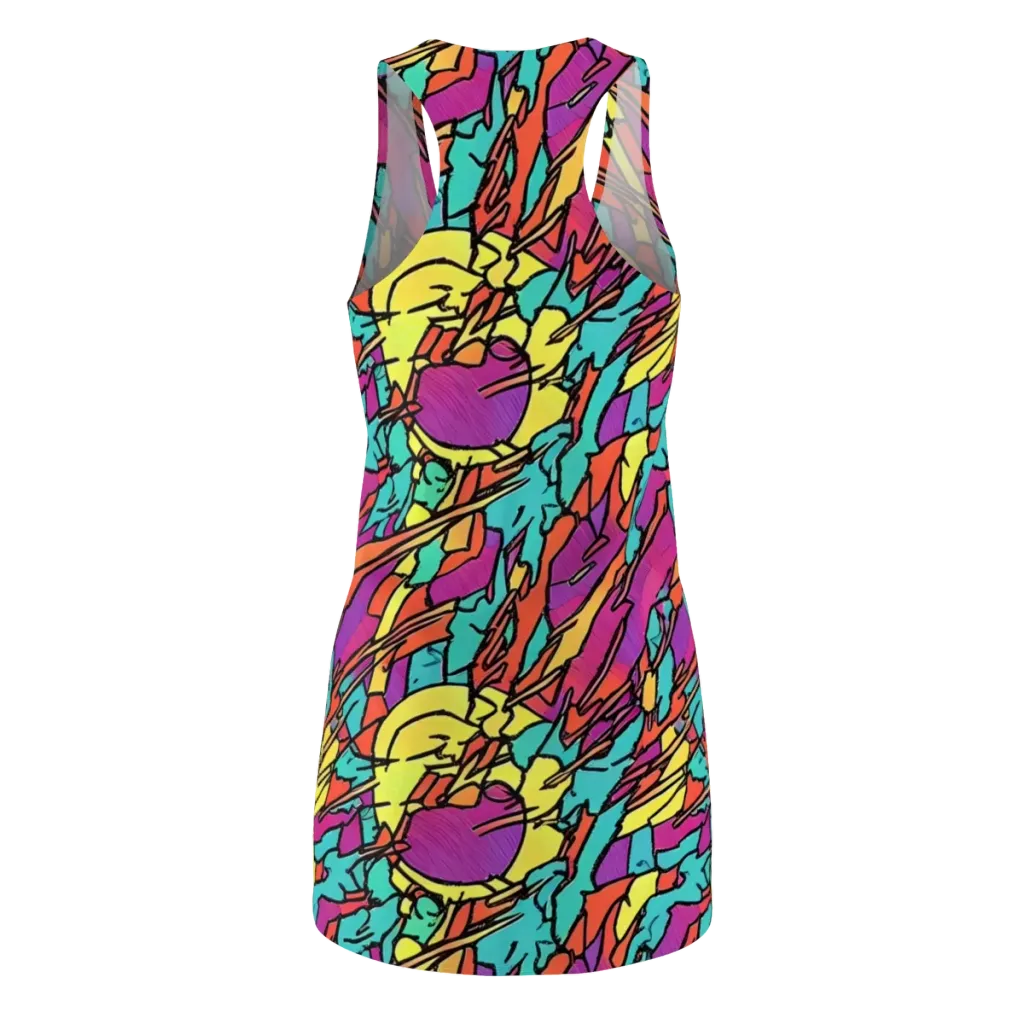 Kaleidoscope Crash on Racerback Dress — Back