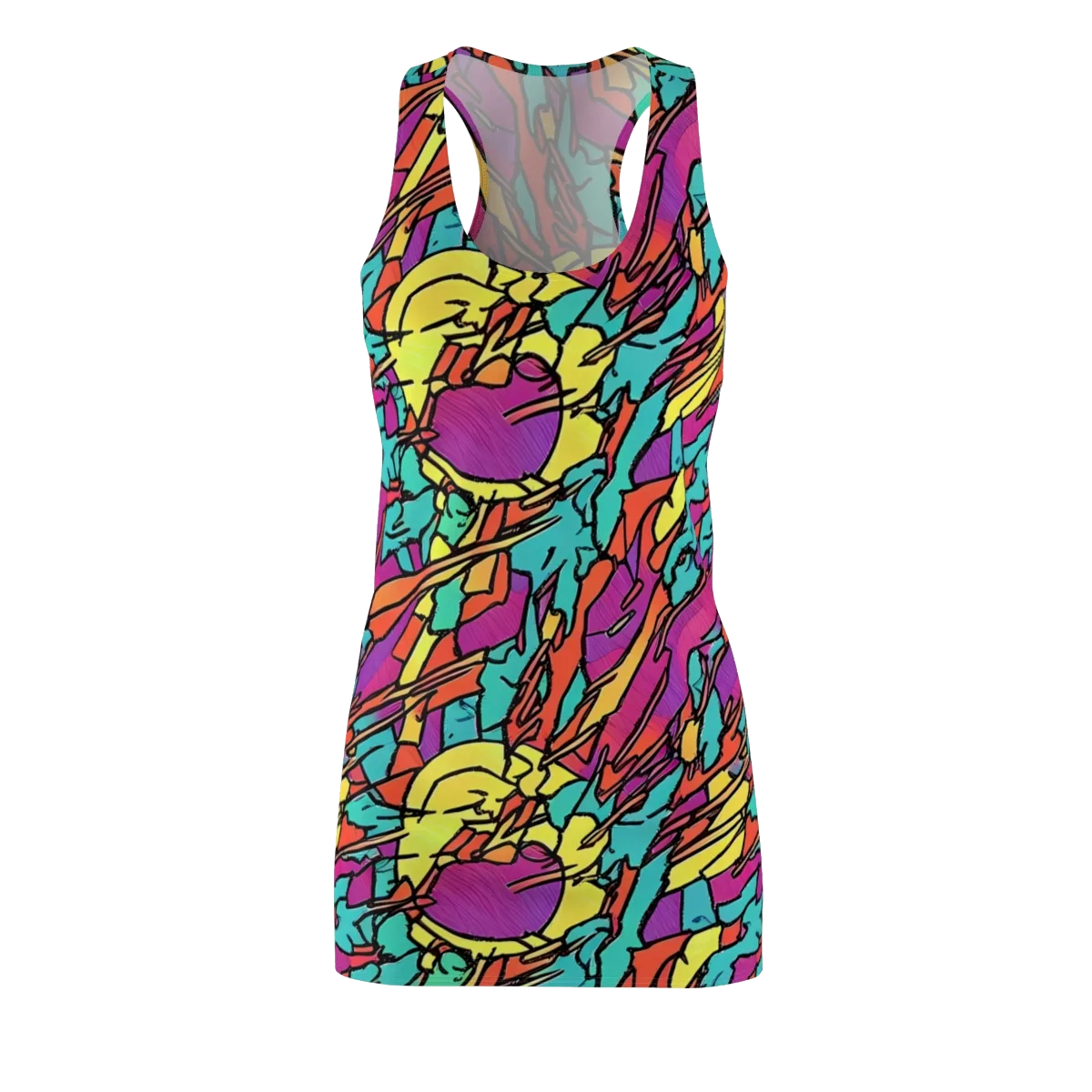 Kaleidoscope Crash on Racerback Dress — Front