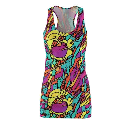 Kaleidoscope Crash on a Racerback Dress