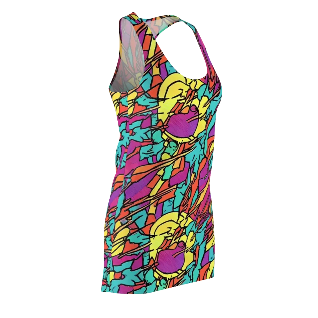 Kaleidoscope Crash on Racerback Dress — Front Side
