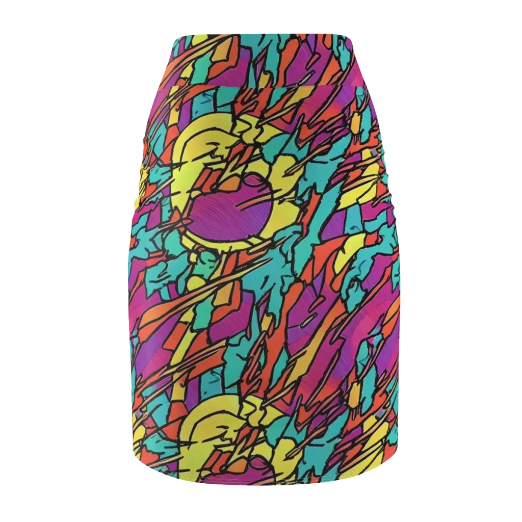 Kaleidoscope Crash on Pencil Skirt — Back