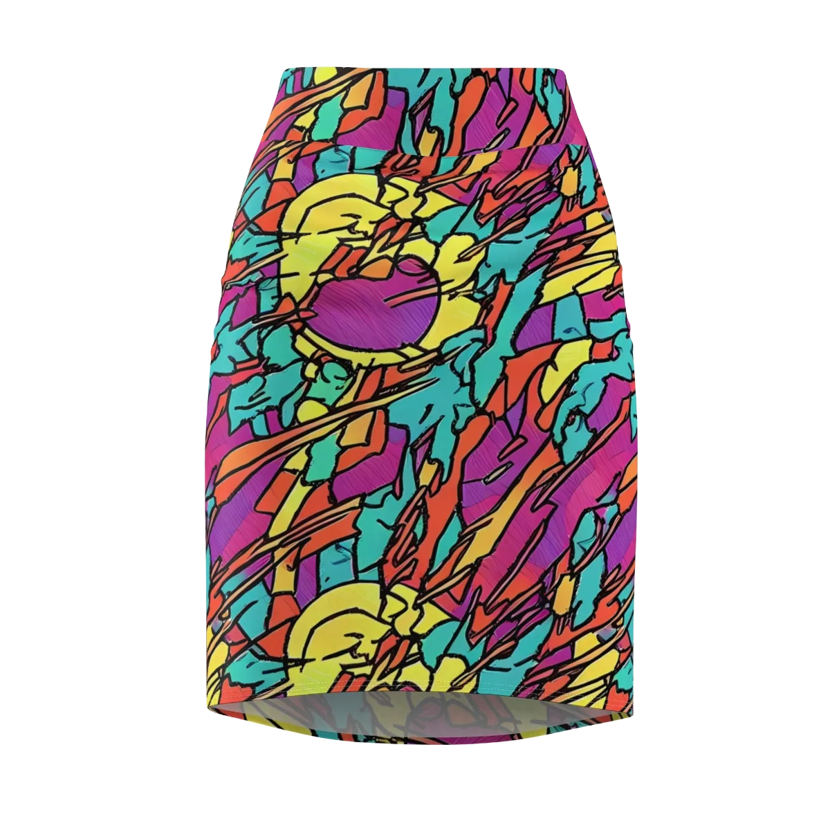 Kaleidoscope Crash on Pencil Skirt — Front