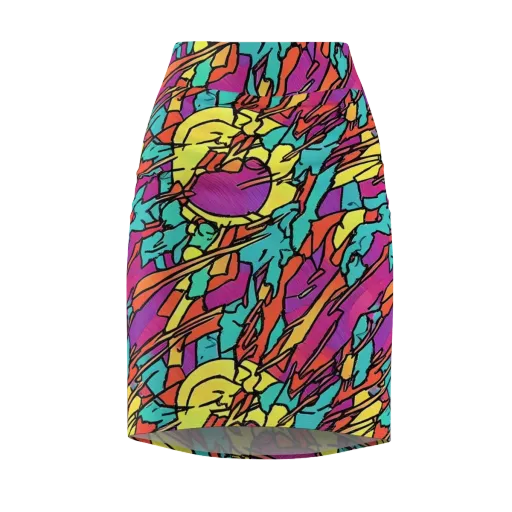 Kaleidoscope Crash on a Pencil Skirt
