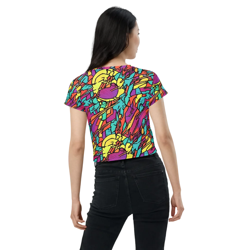 Kaleidoscope Crash on Crop Tee — Back
