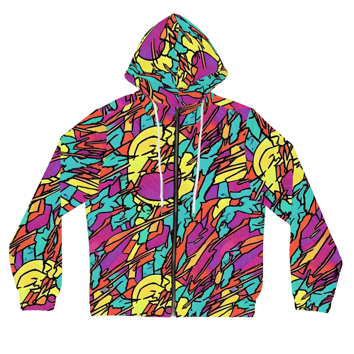 Kaleidoscope Crash on Women's Full-Zip Hoodie — Front