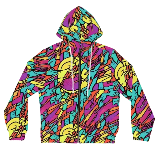Kaleidoscope Crash on a Women's Full-Zip Hoodie