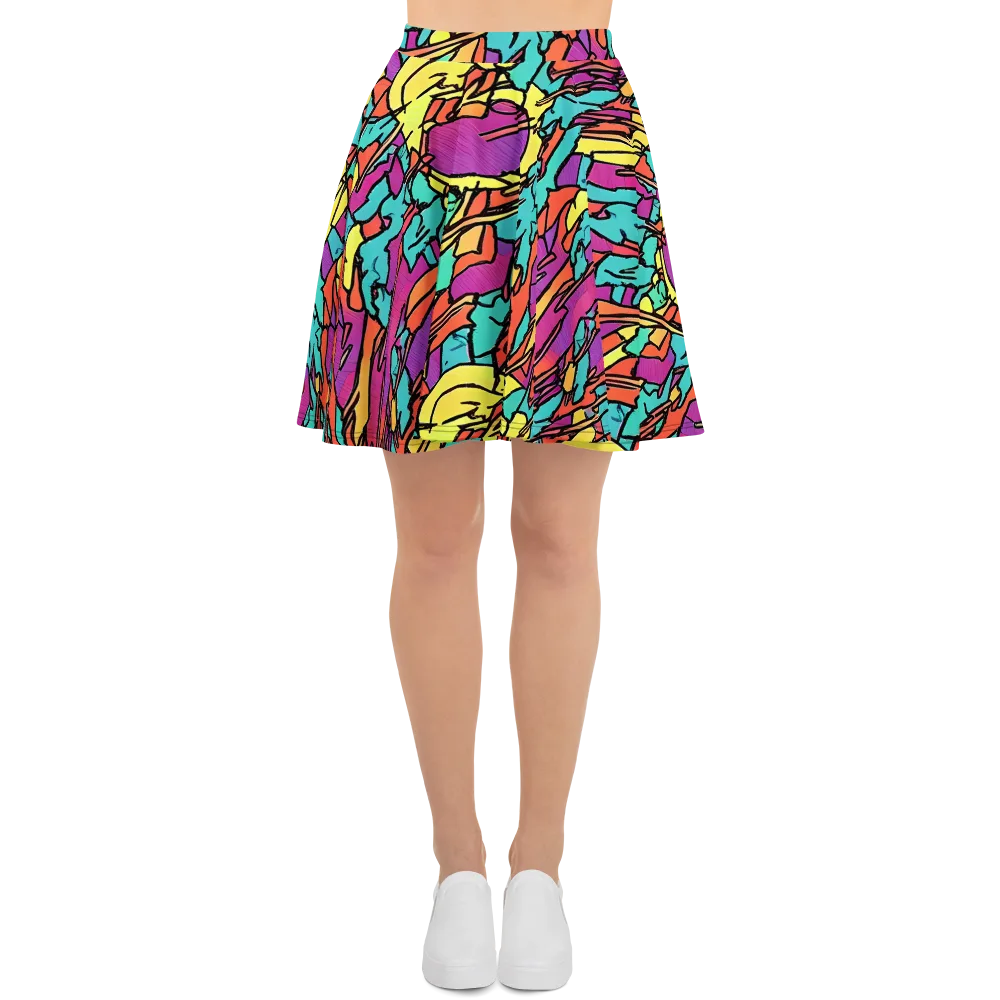 Kaleidoscope Crash on Skater Skirt — Front