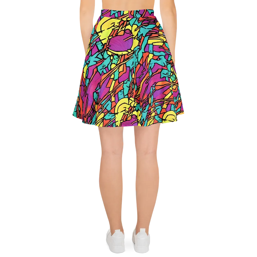 Kaleidoscope Crash on Skater Skirt — Back