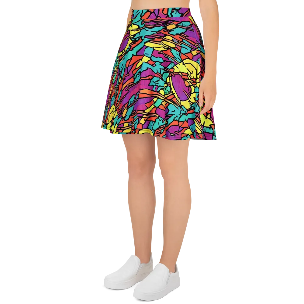 Kaleidoscope Crash on Skater Skirt — Left