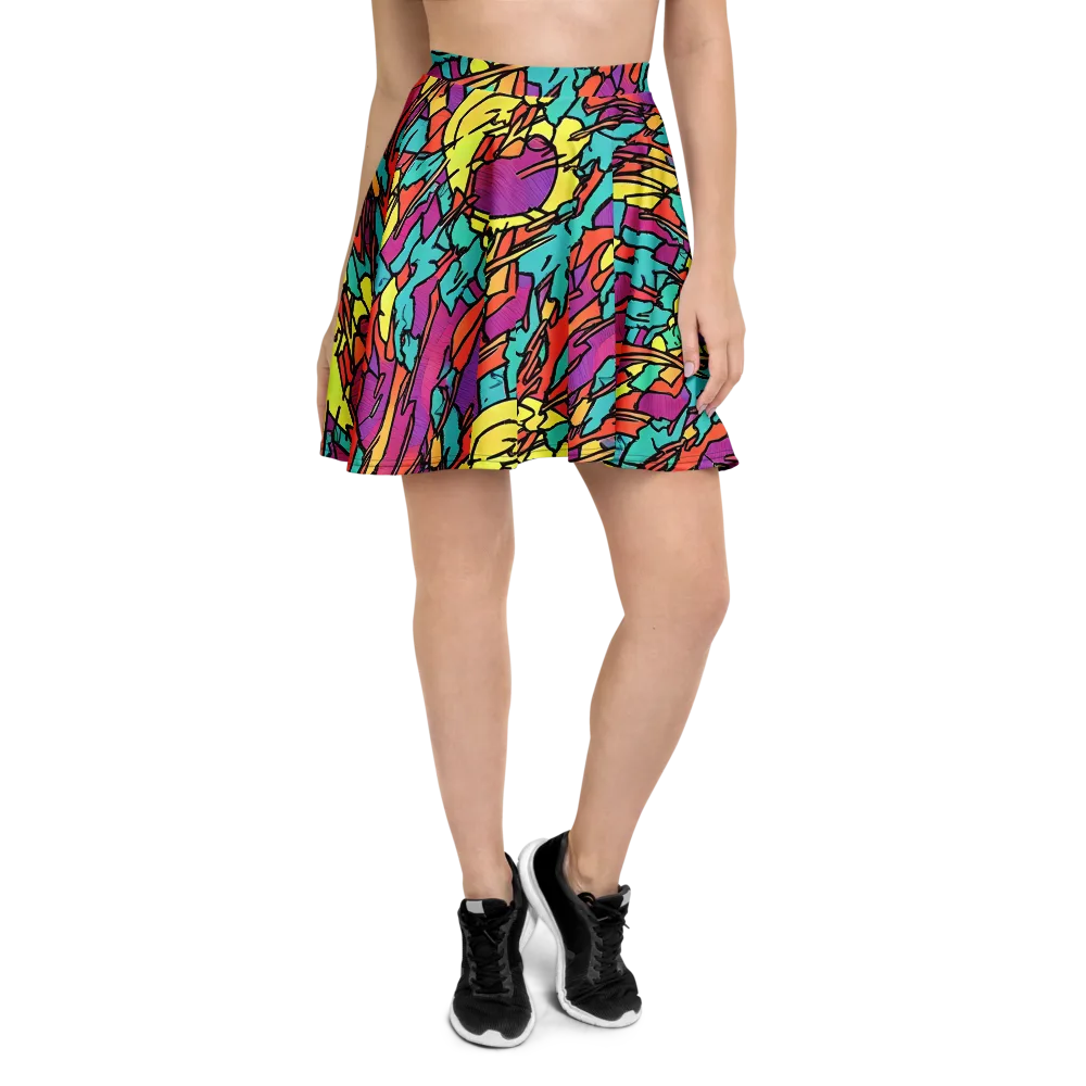 Kaleidoscope Crash on Skater Skirt — Front