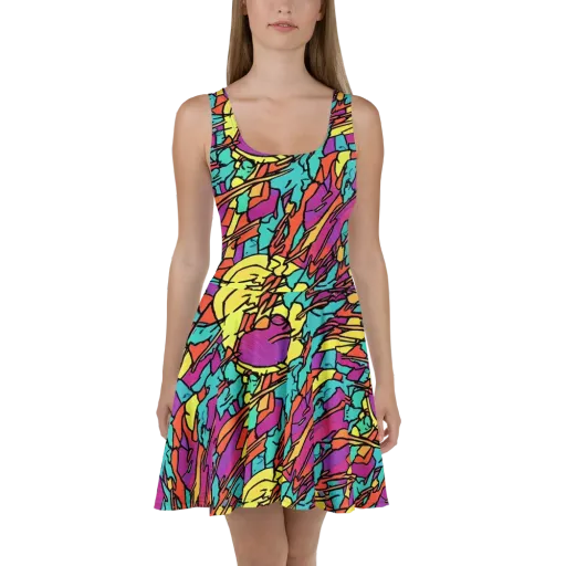 Kaleidoscope Crash on a Skater Dress