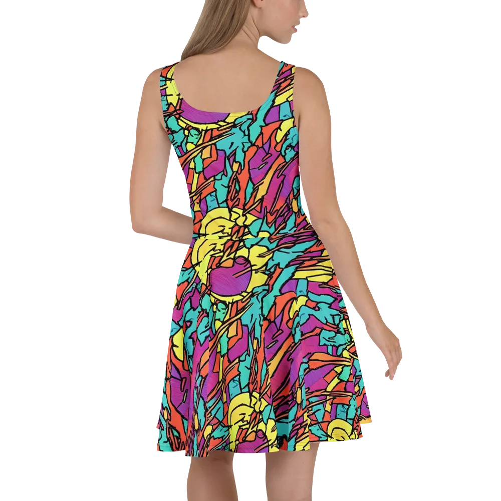 Kaleidoscope Crash on Skater Dress — Back