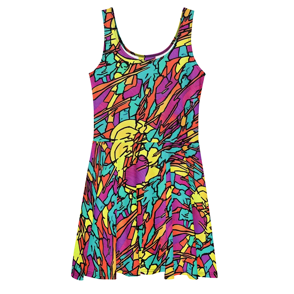 Kaleidoscope Crash on Skater Dress — Front